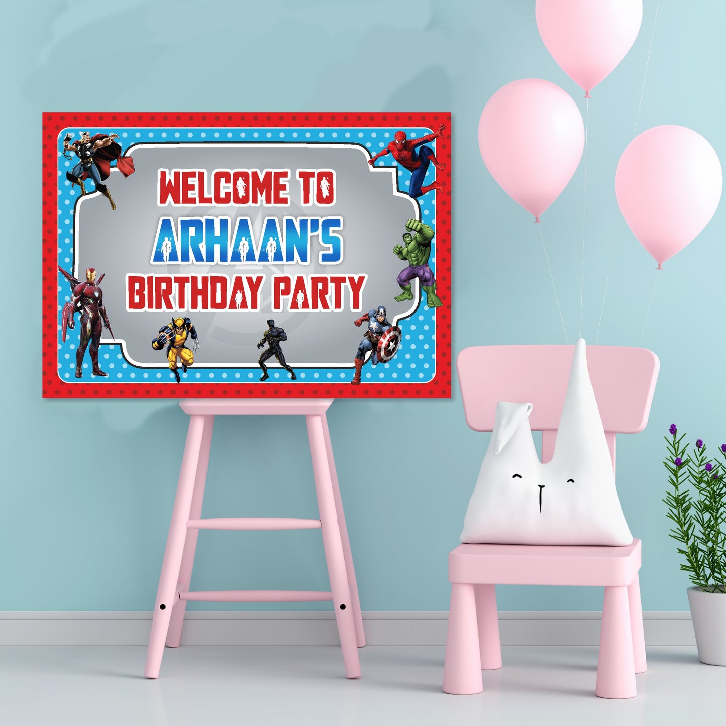 Avengers Theme Customized Welcome Board