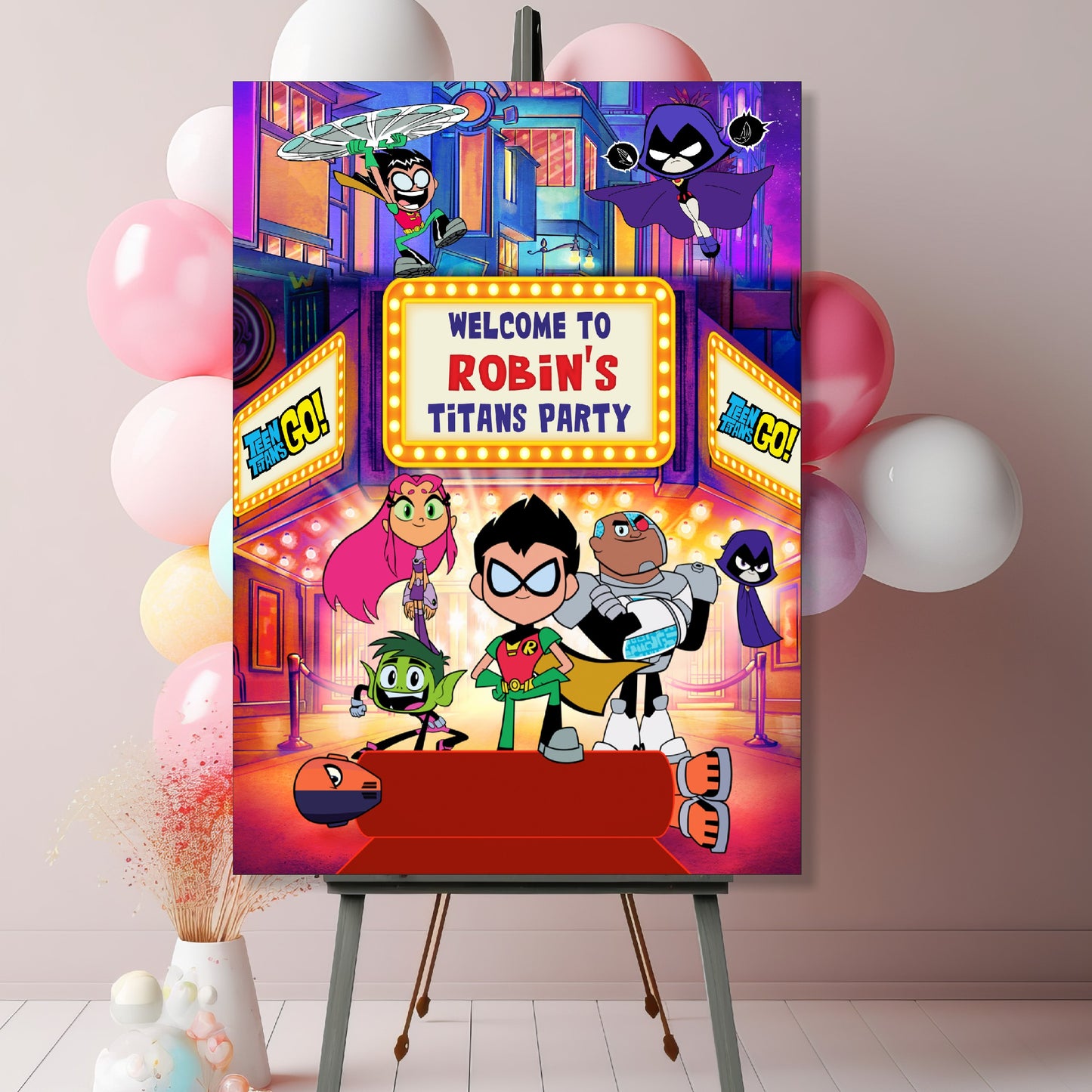 Teen Titans Theme Welcome Board