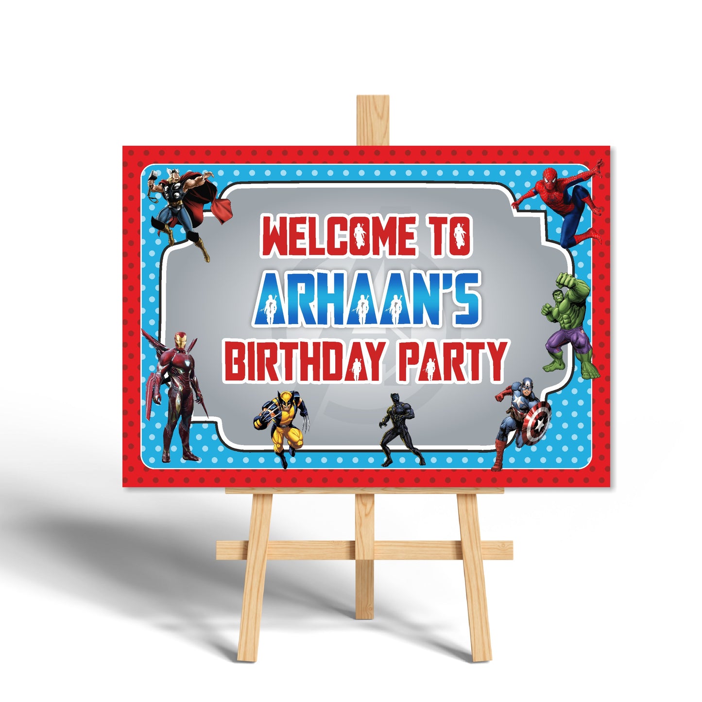 Avengers Theme Customized Welcome Board