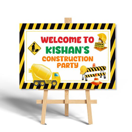 Construction Theme Customized Welcome Board