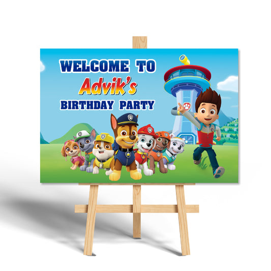 Paw Patrol Theme Personalized Welcome Board