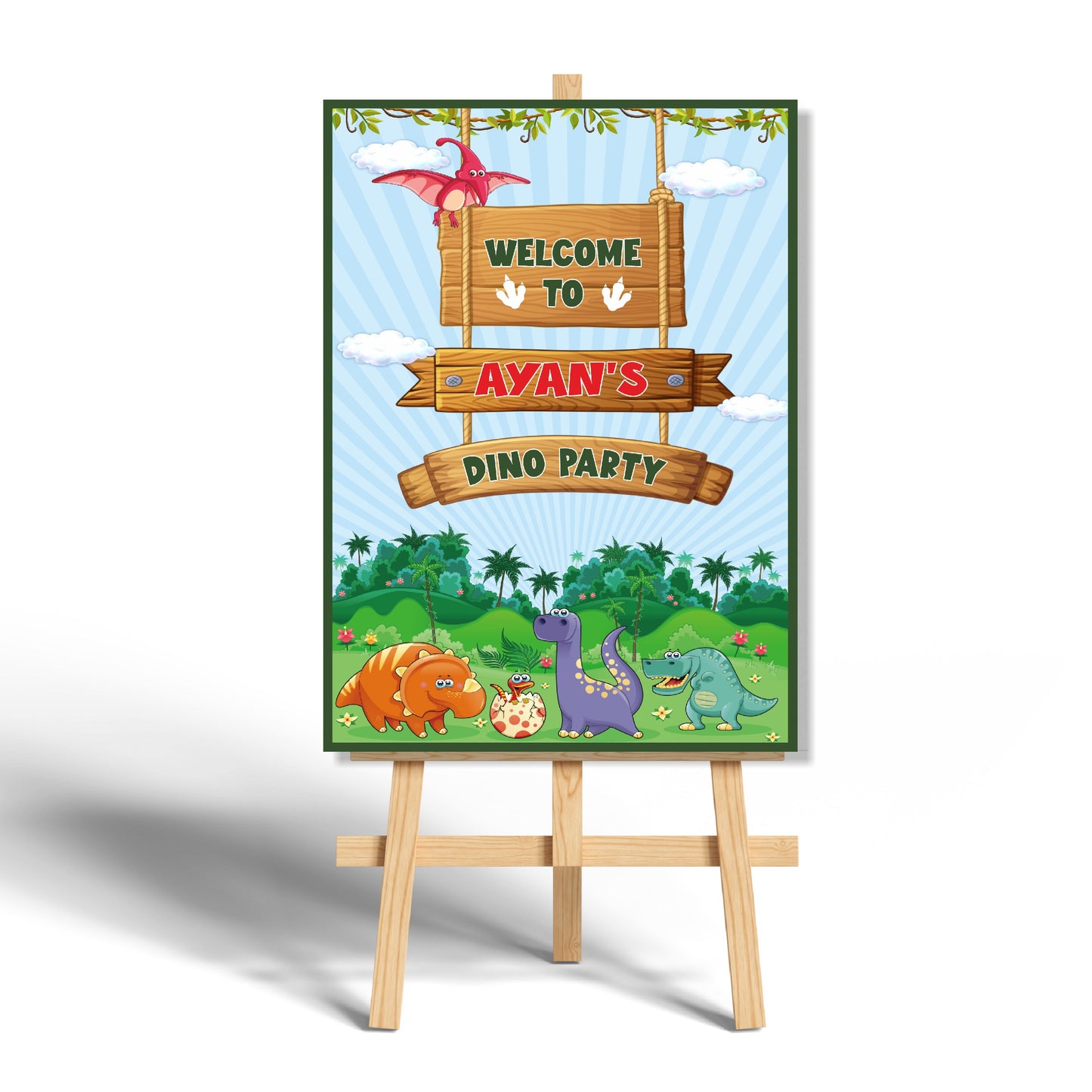 Dino Theme Customized Welcome Board