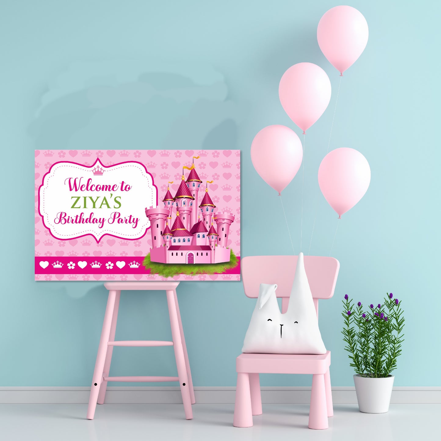 Princess Theme Personalized Welcome Board