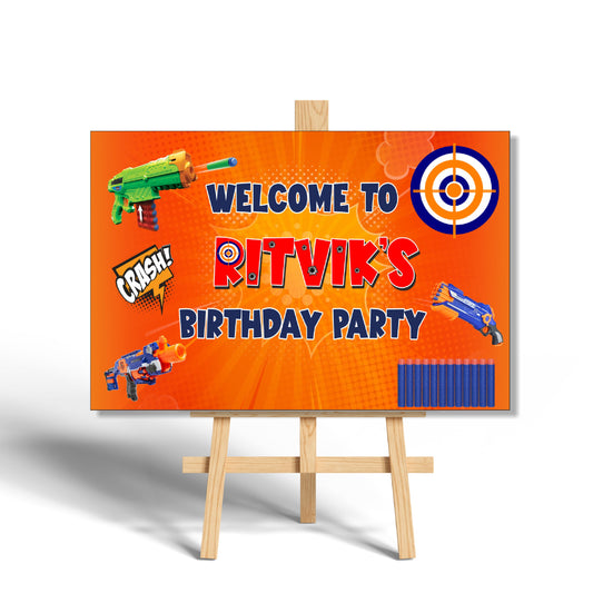 Nerf Gun Theme Personalized Welcome Board