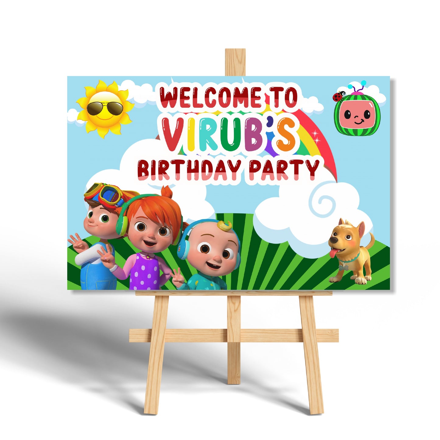 Cocomelon Theme Personalized Welcome Board