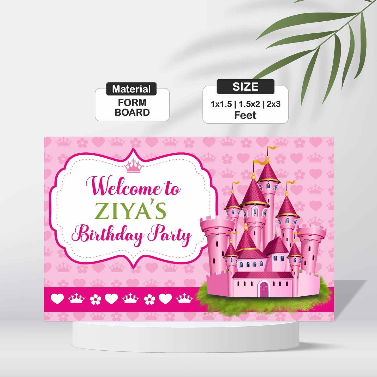 Princess Theme Personalized Welcome Board