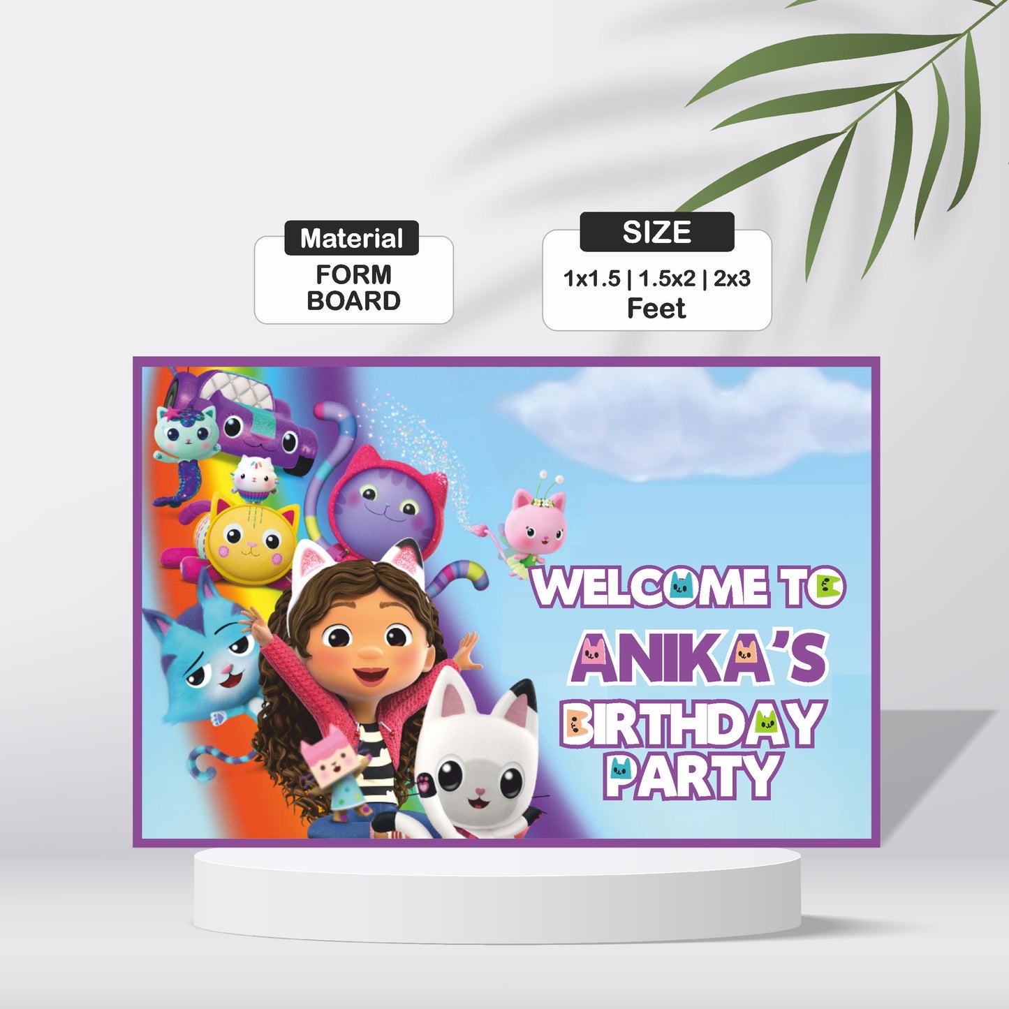 Gabby’s Dollhouse Theme Personalized  Welcome Board