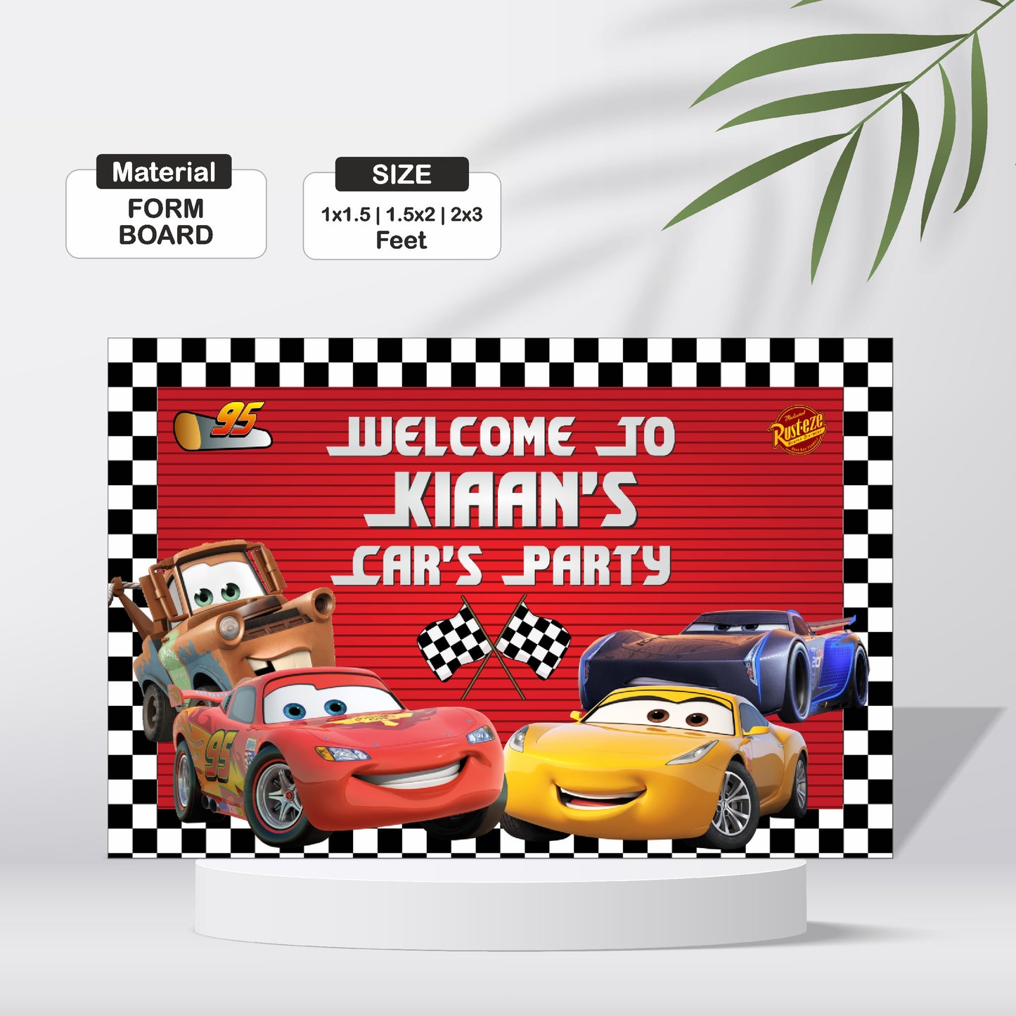 McQeen Car Theme Personalized Welcome Board