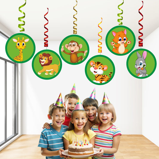 Jungle Theme Round Swirls