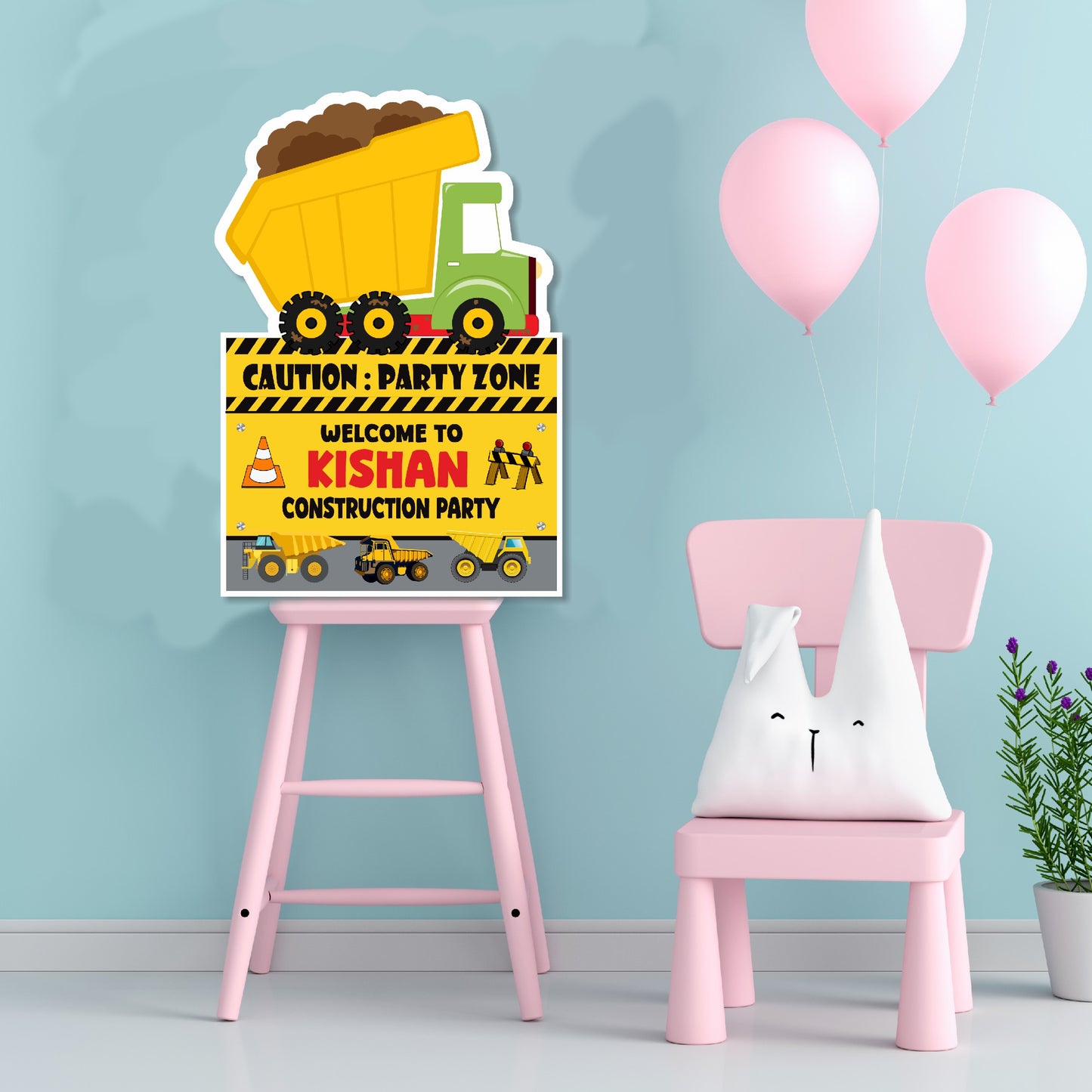 Construction Theme Personalized Welcome Board