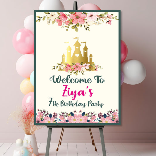 Princess Theme Customized Welcome Board