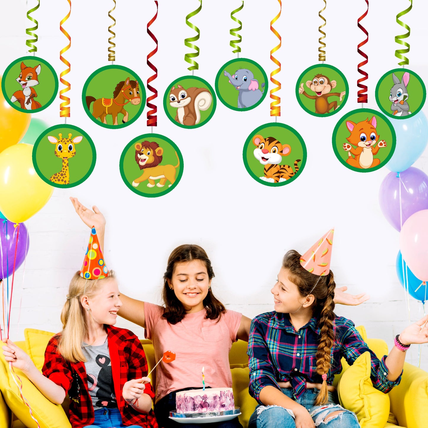 Jungle Theme Round Swirls