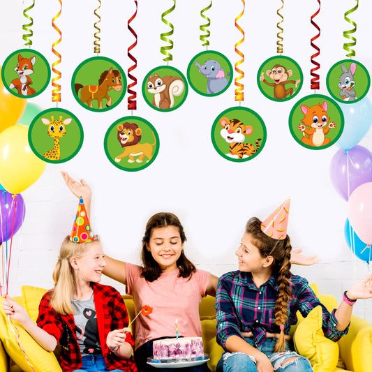 Jungle Theme Round Swirls