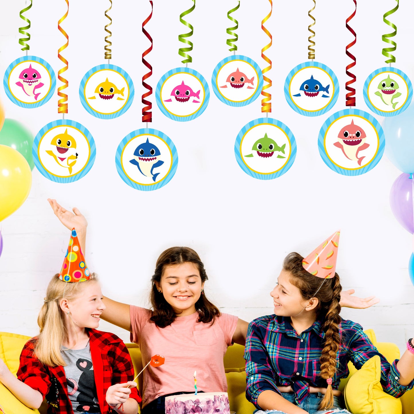 Baby Shark Theme Round Swirls