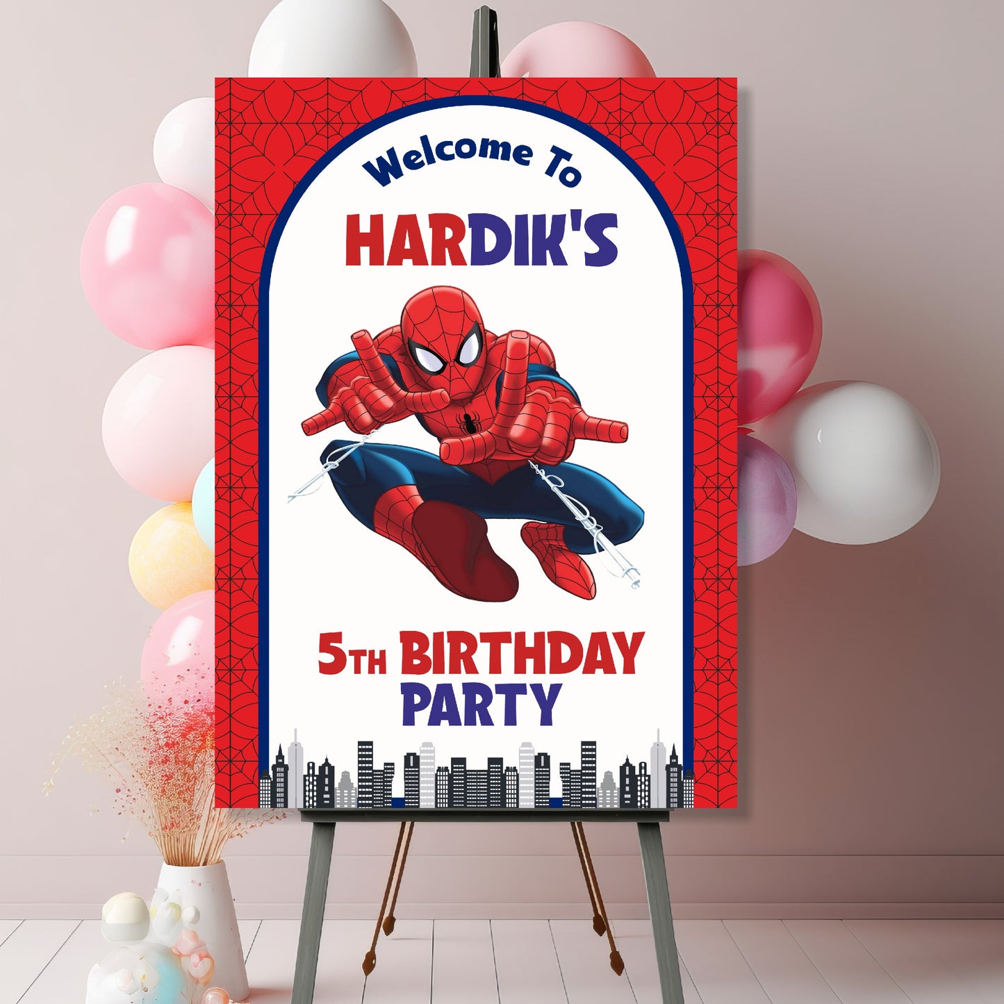 Spiderman Theme Welcome Board