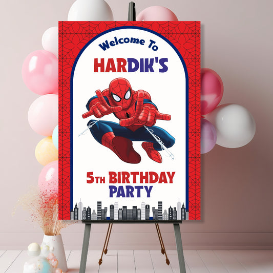 Spiderman Theme Welcome Board