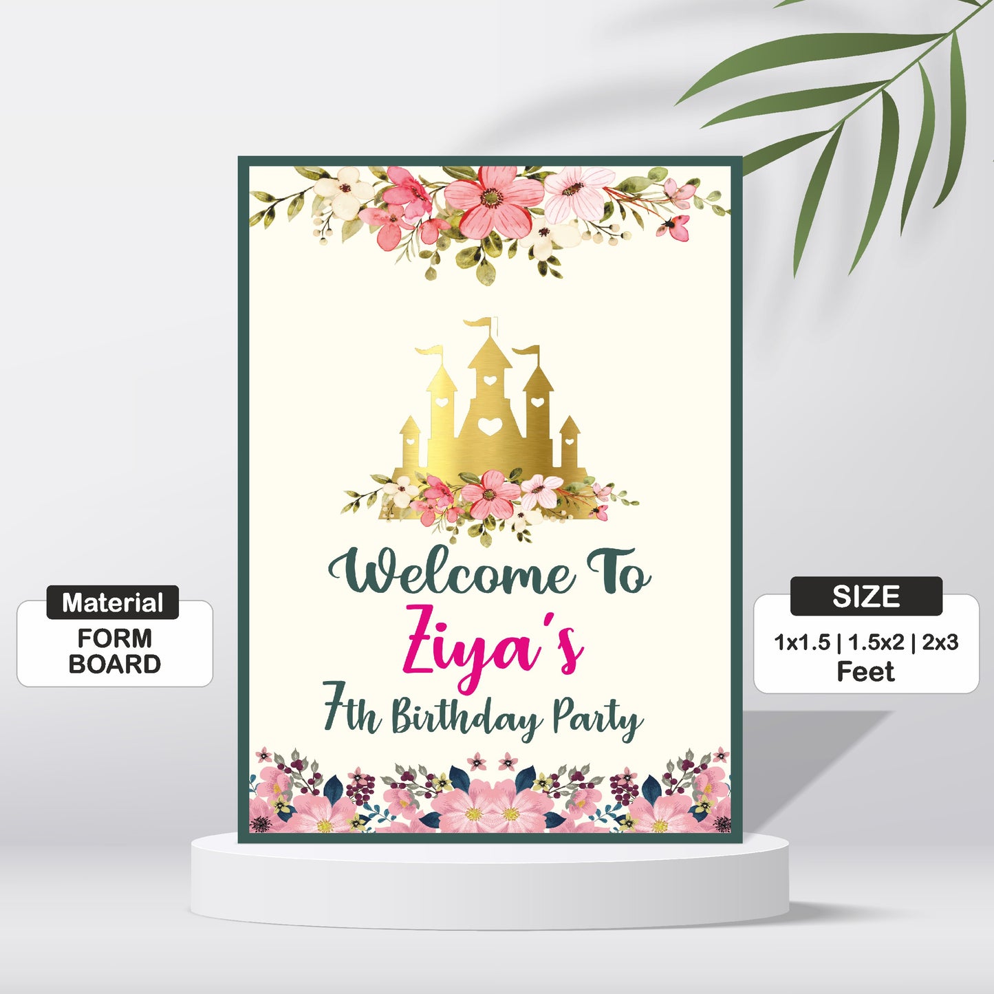 Princess Theme Customized Welcome Board