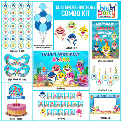 Baby Shark birthday theme personalized Compact combo kit for kids