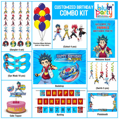 Beyblade birthday theme personalized Campacy combo kit for kids