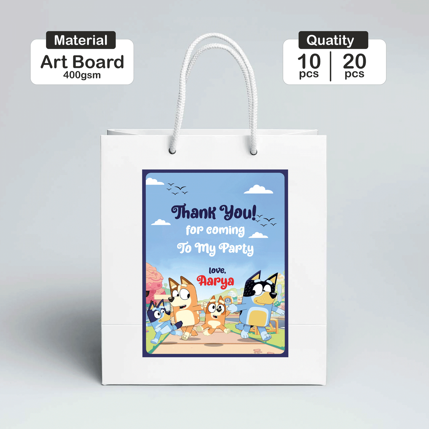 Bluey Birthday Theme Regulor Customized Retrun Gift Bag
