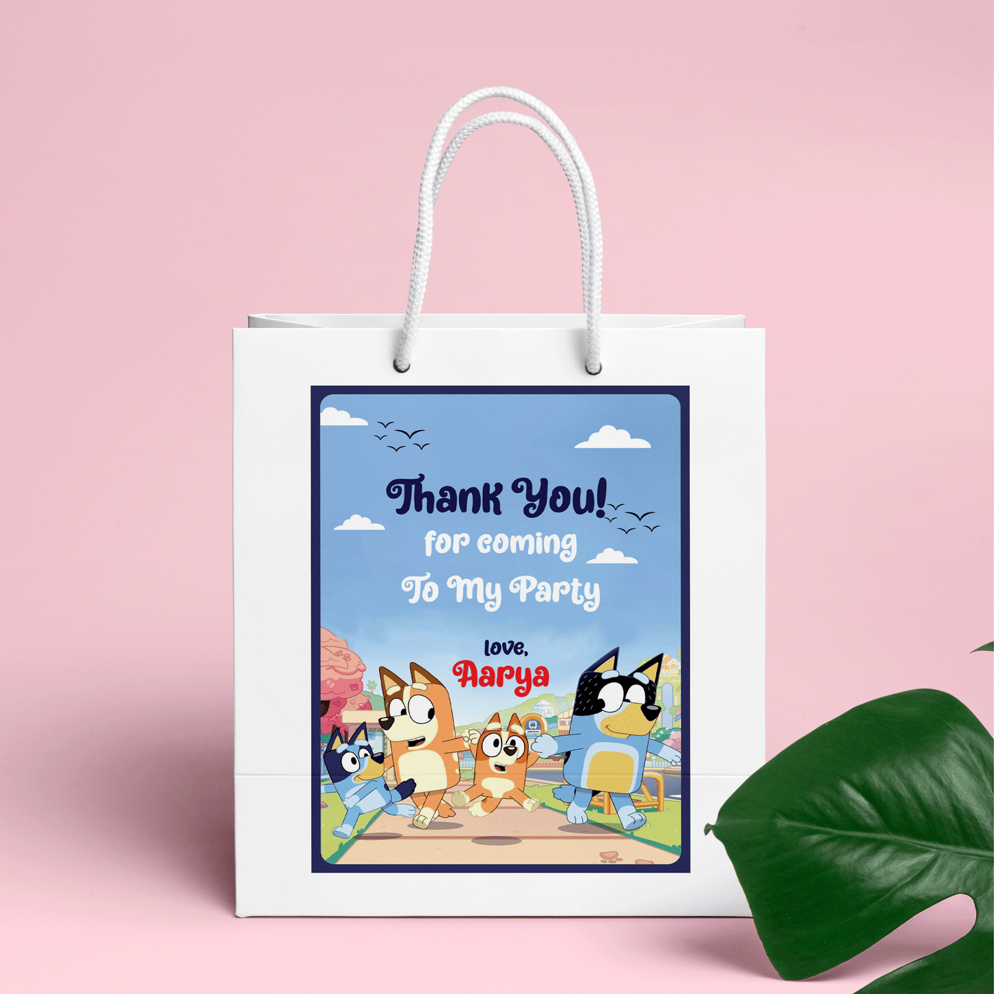 Bluey Birthday Theme Regulor Customized Retrun Gift Bag