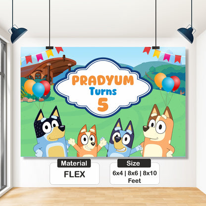 Bluey classic birthday flex backdrop 6x4 8x6 8x10 feet – buy online Blu Party