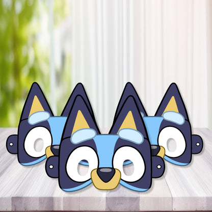 Kids wearing Bluey character face eye mask at birthday party – return gift India pack of 5 10
