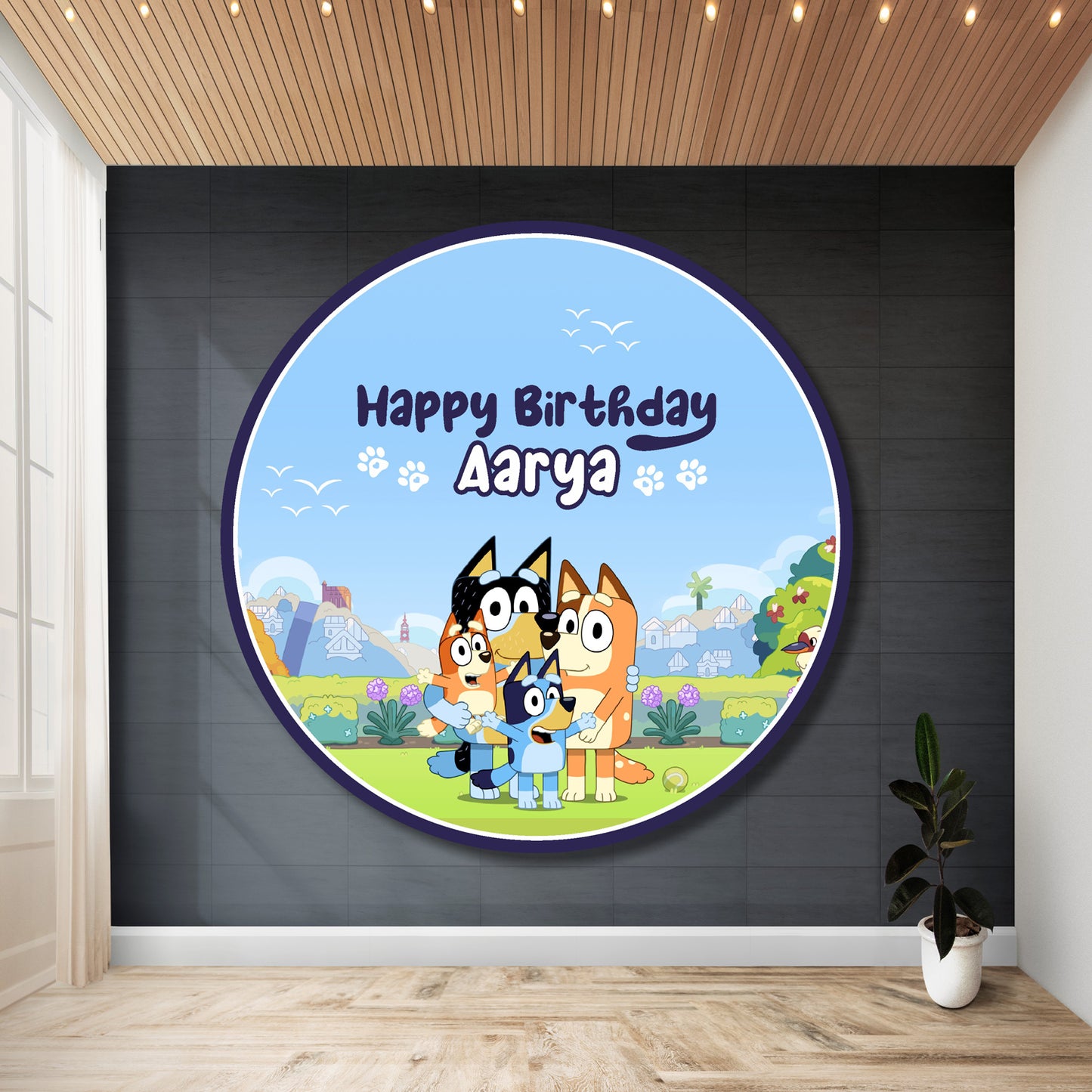 Bluey round birthday backdrop circle shape party decoration – Blu Party India