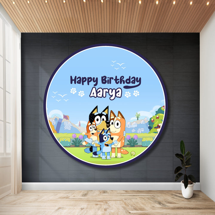Bluey round birthday backdrop circle shape party decoration – Blu Party India