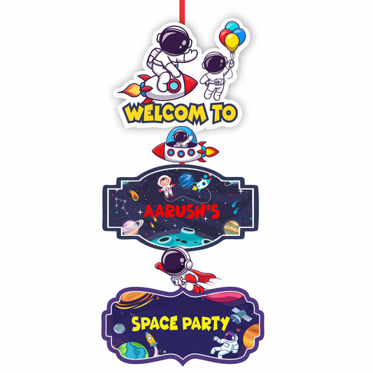 Space Theme Personalized Door Poster