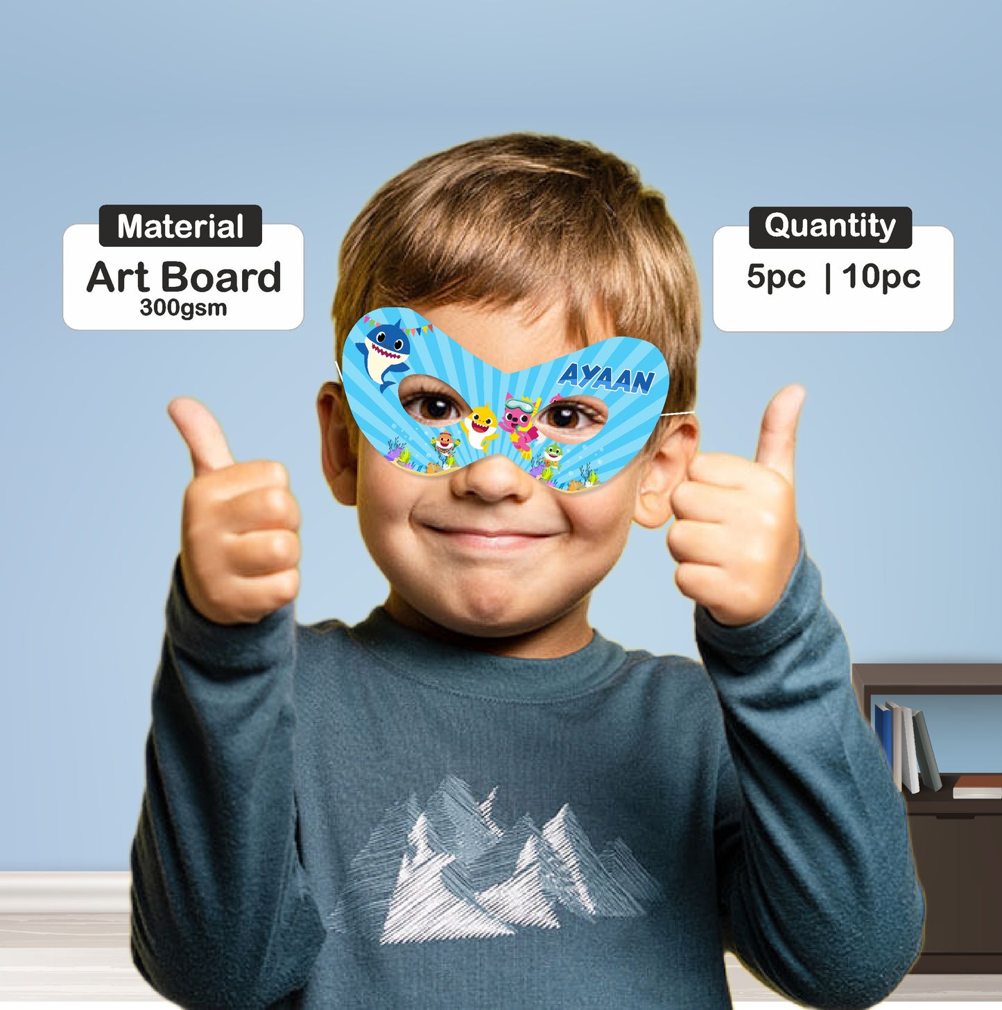 Baby Shark Theme Customized Eye Mask