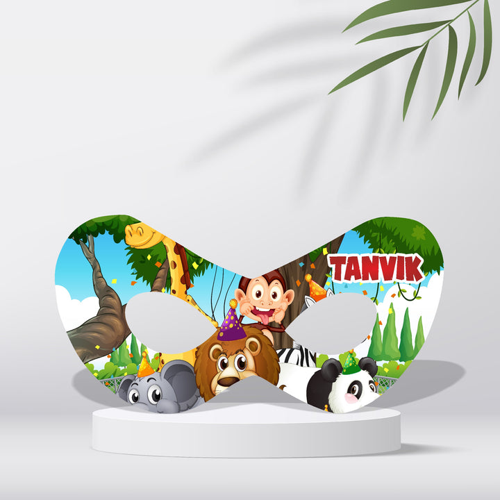 jungle theme customized eye mask with name for kids birthday party