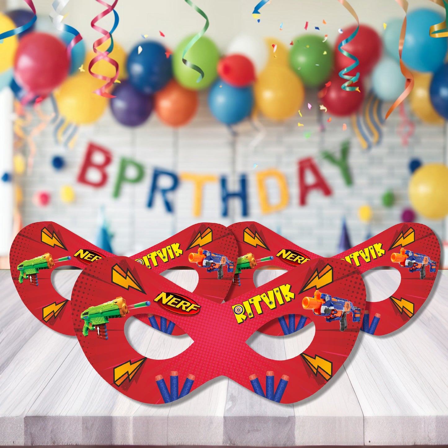 Nerf Gun Theme Personalized Eye Mask