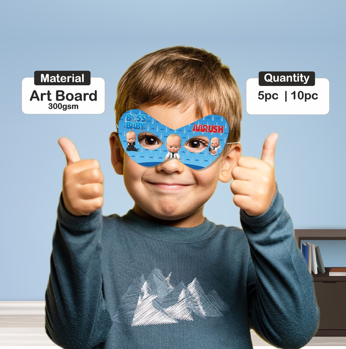 Boss Baby Theme Personalized Eye Mask