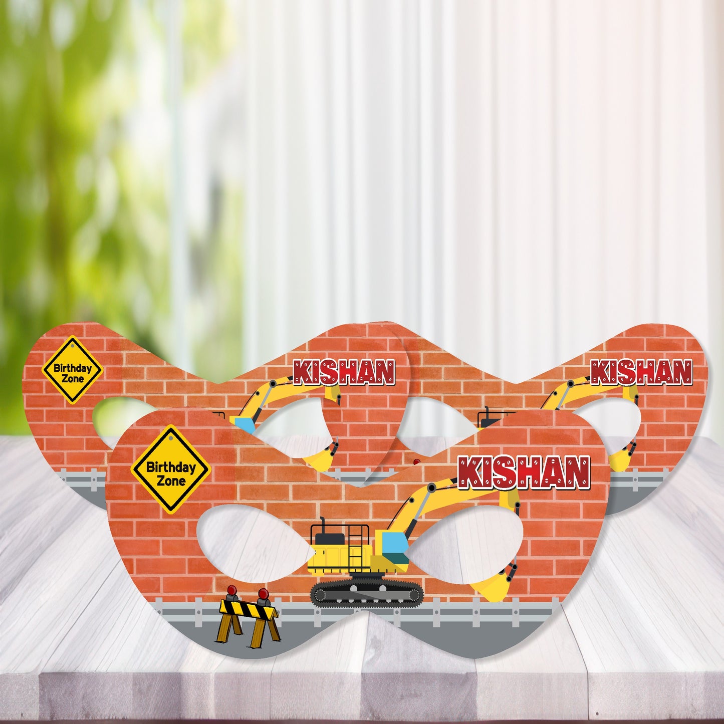 Construction Theme Personalized Eye Mask