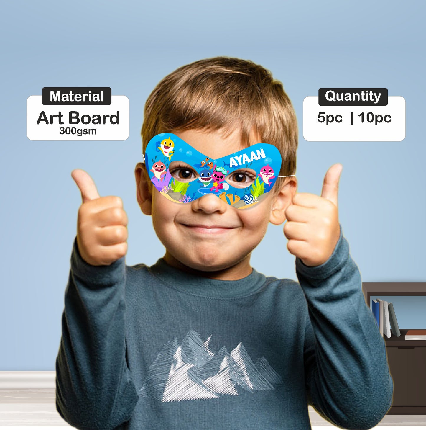 Baby Shark Theme Customized Eye Mask