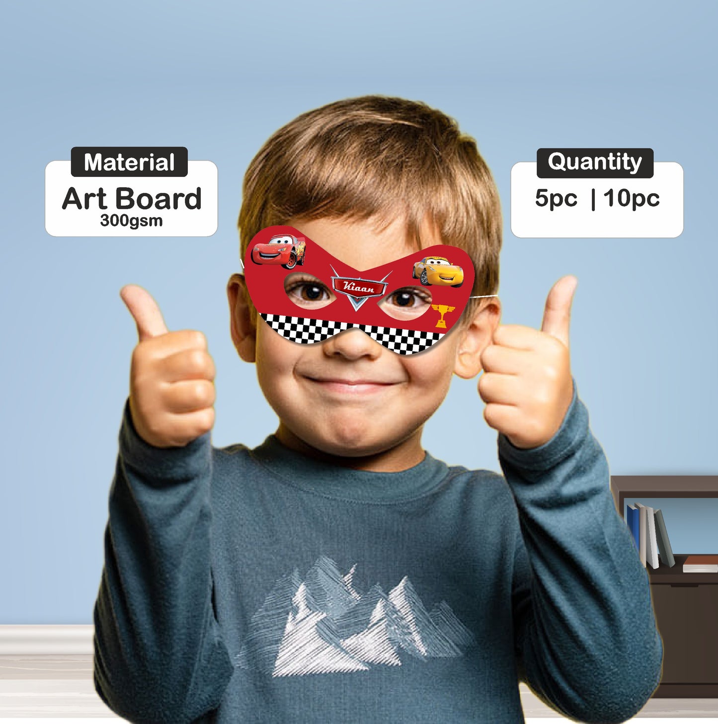 McQeen Car Theme Customized Eye Mask