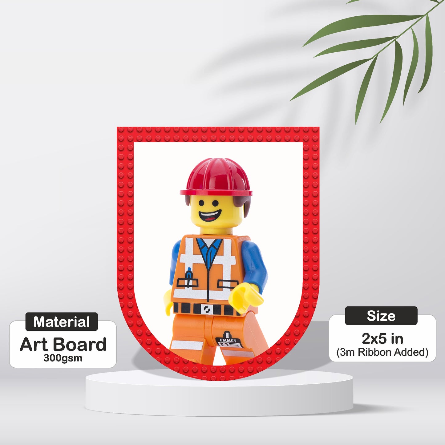 Close up of Lego theme character bunting individual pennant flag with Lego minifigure character artwork printed on 300GSM artboard India
