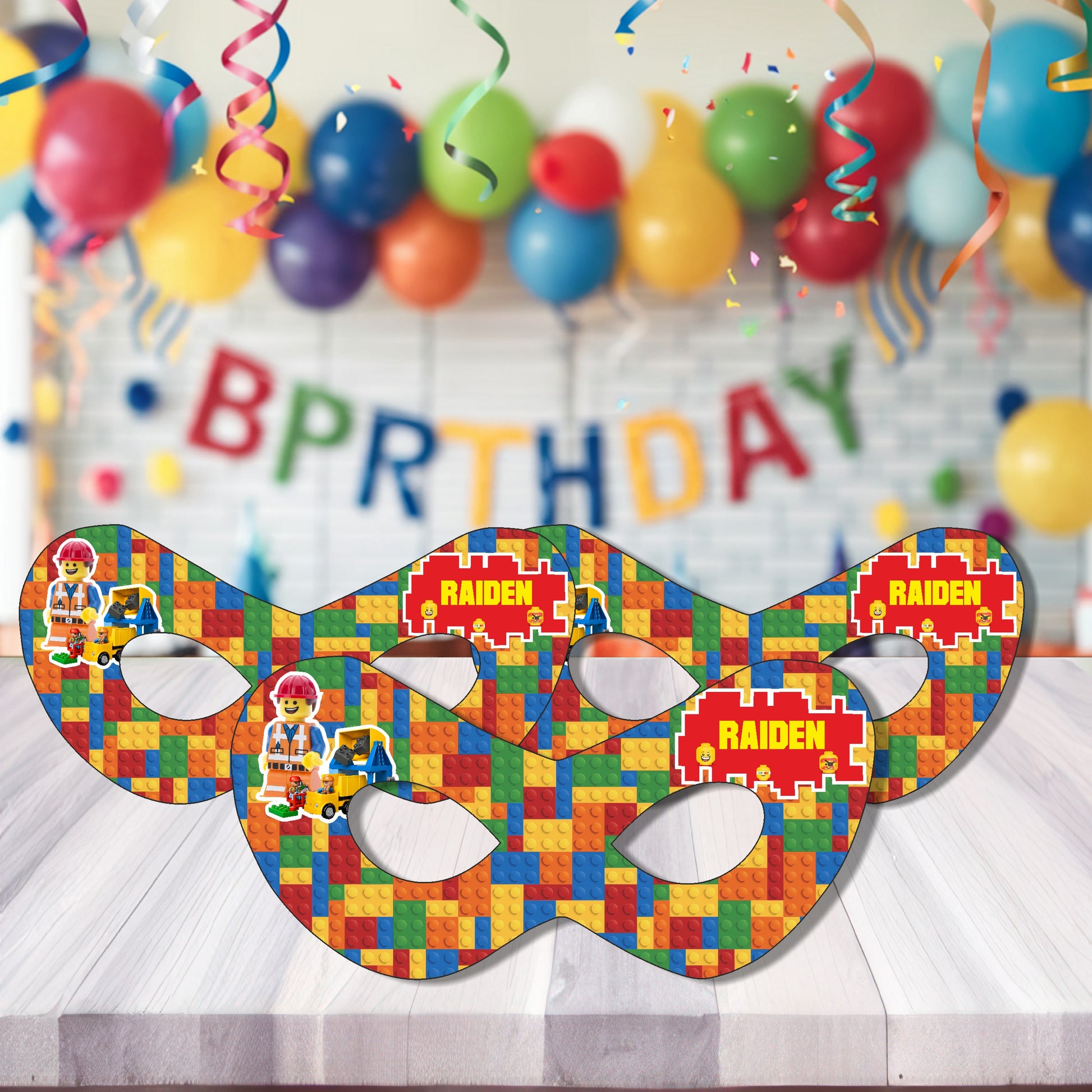 Kids wearing Lego theme eye mask at birthday party India
Alt Text: Kids wearing personalized Lego theme eye mask at birthday party in India - pack of 5 and 10 available online