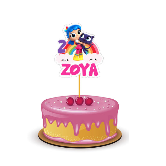 True & the Rainbow Kingdom Theme Caketopper