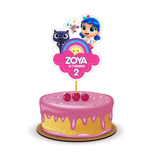 True & the Rainbow Kingdom Theme Personalized Caketopper