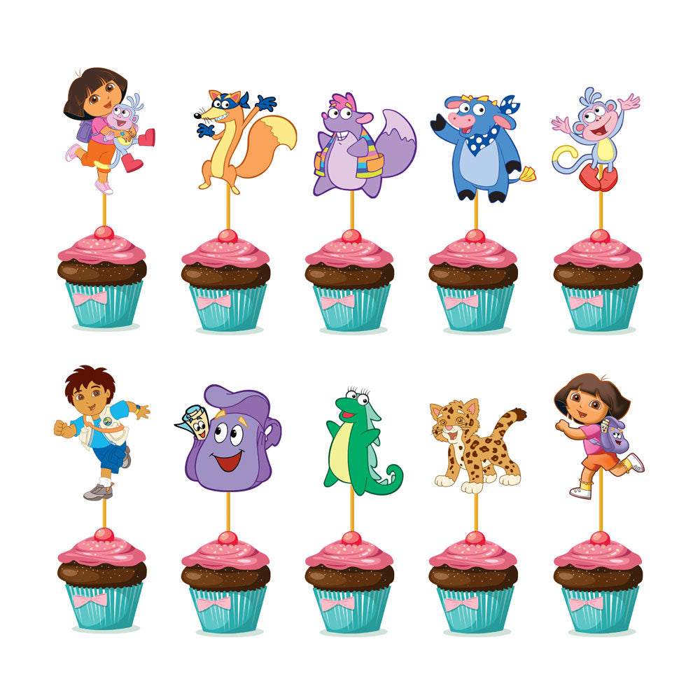 Dora the Explorer Theme Cup Caketopper