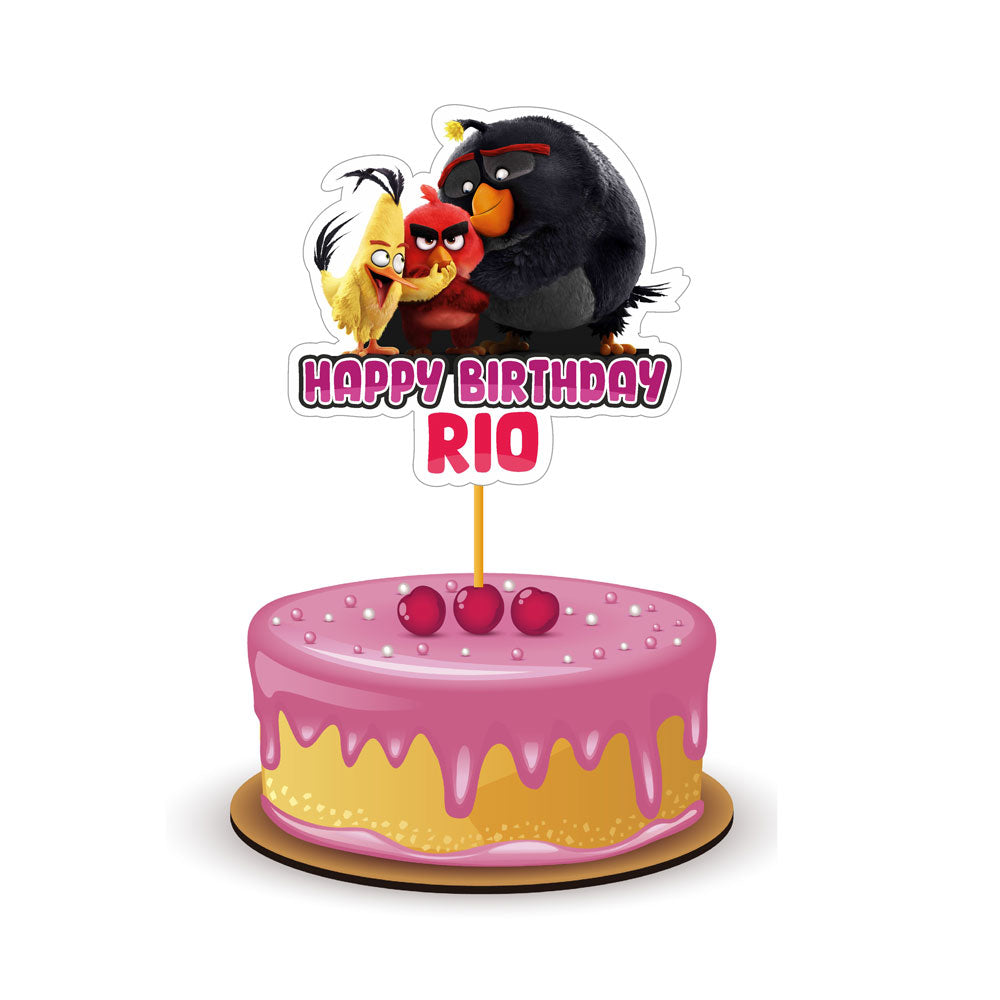 Angry Birds Theme Personalized Caketopper