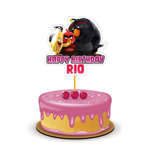 Angry Birds Theme Personalized Caketopper