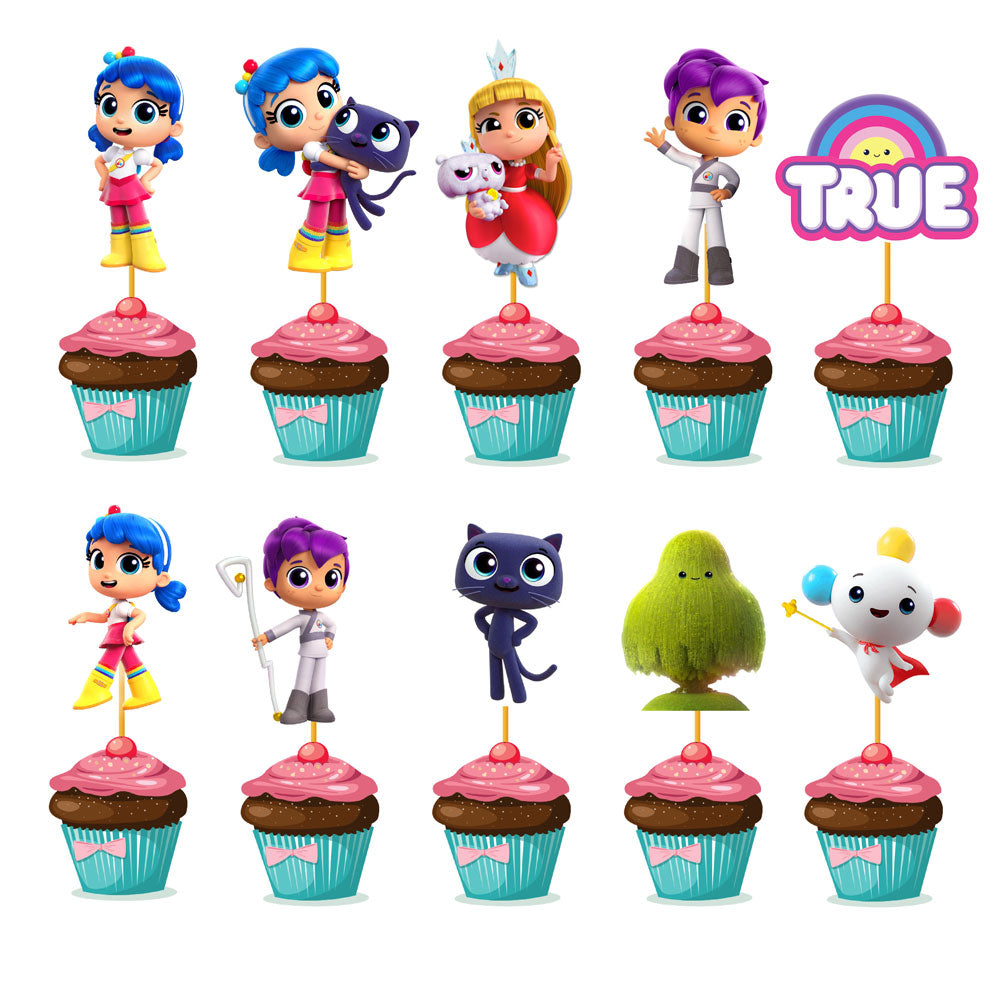 True & the Rainbow Kingdom Theme Cupcake Topper