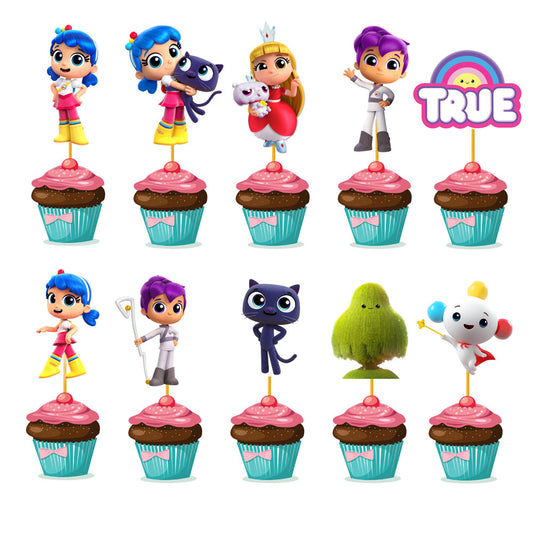 True & the Rainbow Kingdom Theme Cupcake Topper