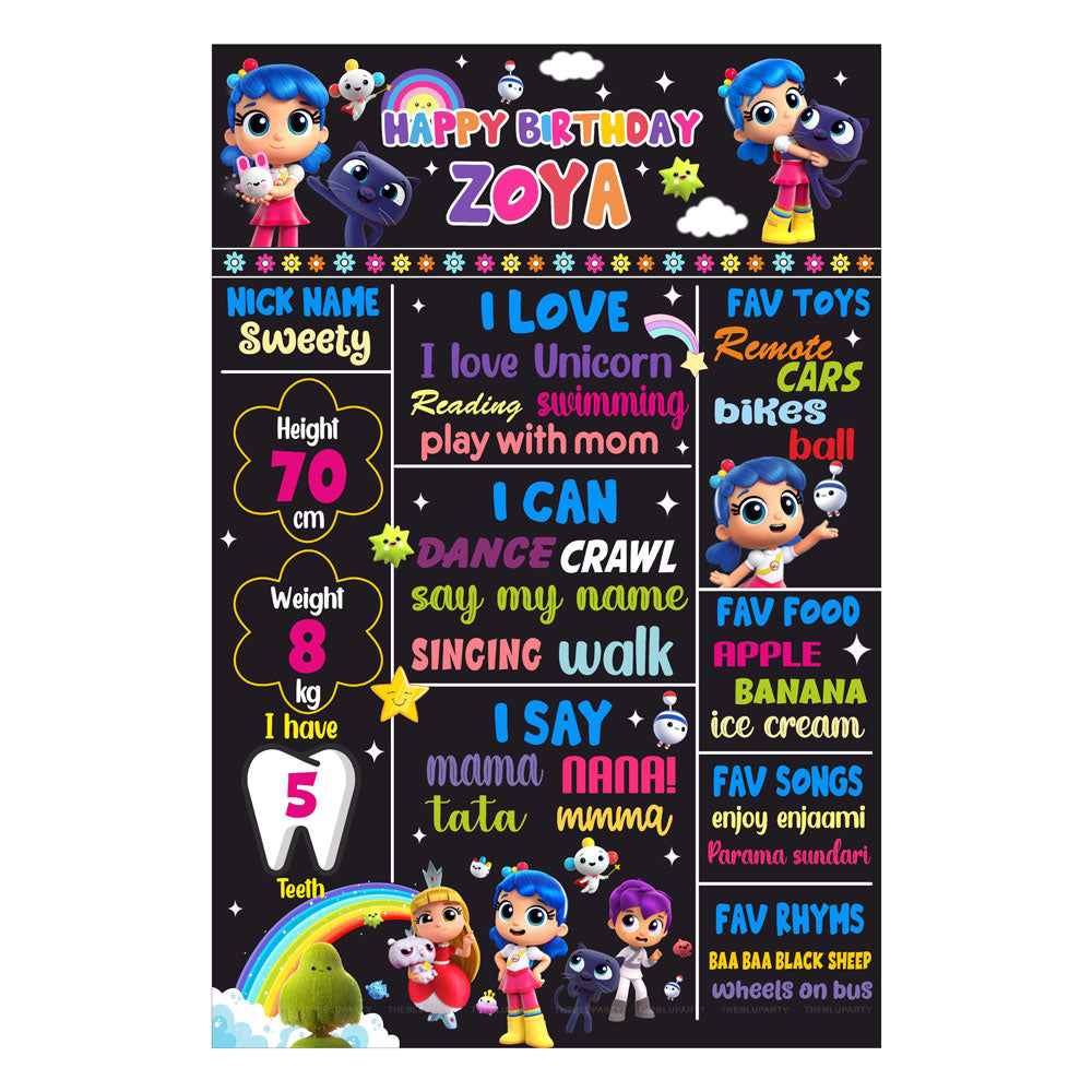 True & the Rainbow Kingdom Theme Chalkboard