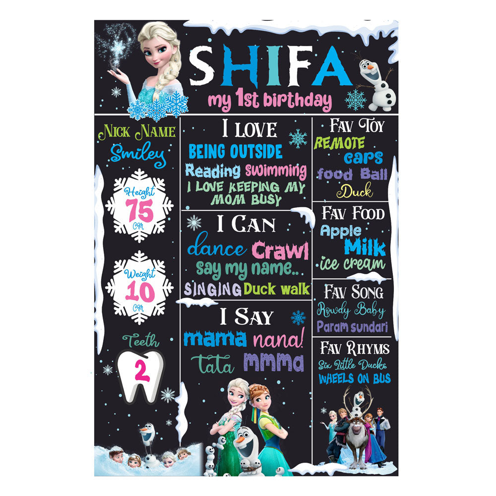 Frozen Theme Chalkboard