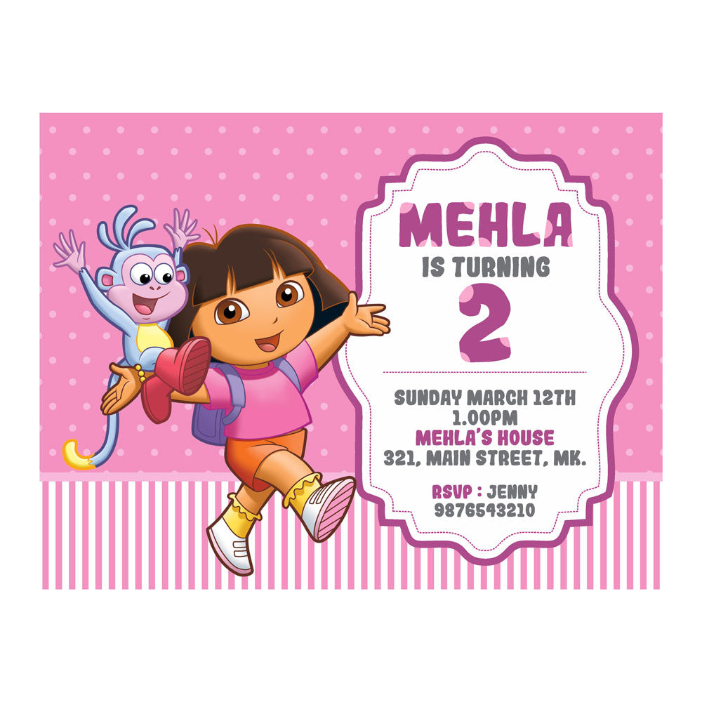 Dora the Explorer Theme Invite