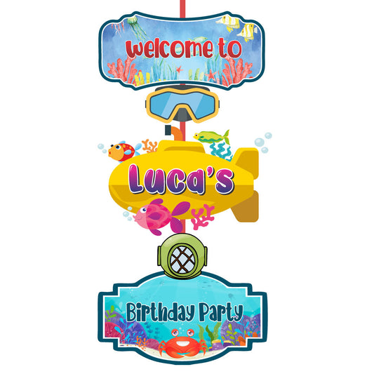 Under the sea Theme Personalized Door Poster